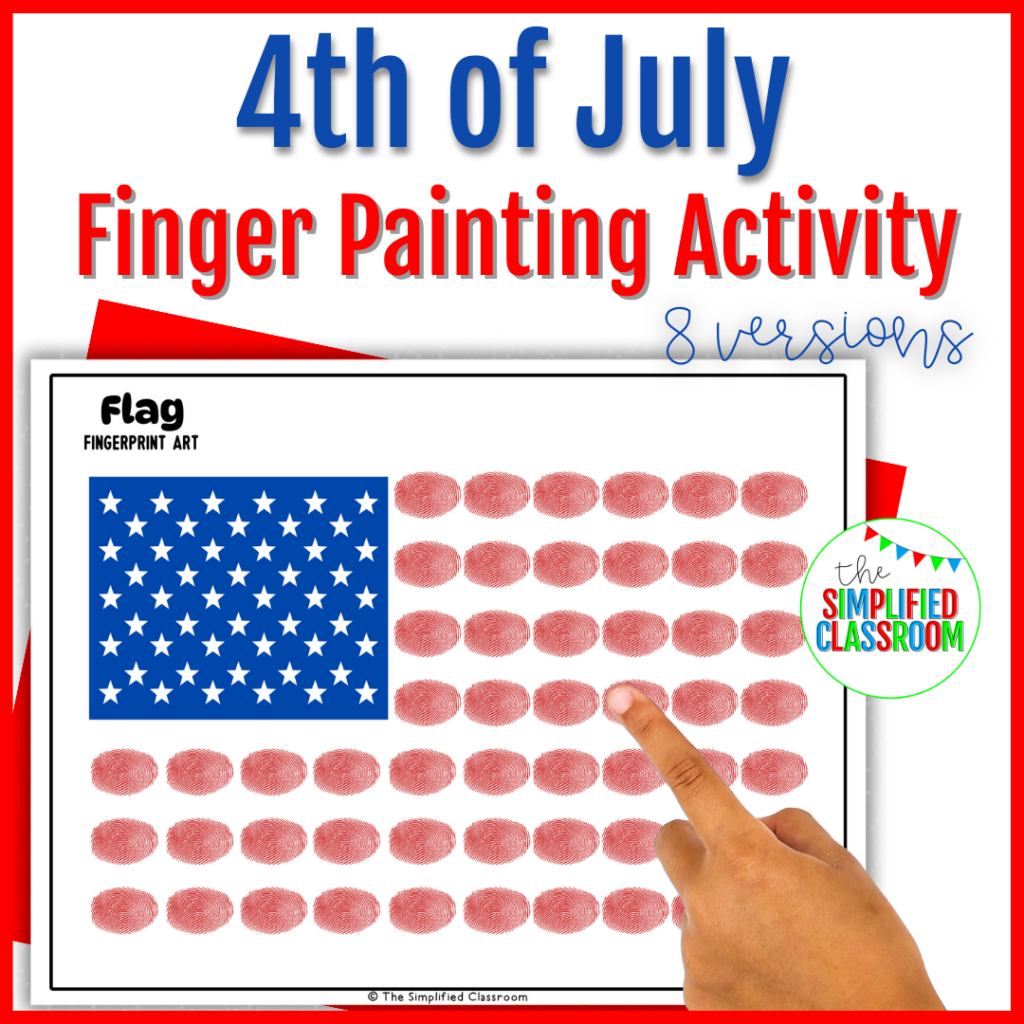 Celebrate Independence Day with a Fun Fourth of July Finger Painting Activity: PreK, Kindergarten, First, and Second Grade Activities